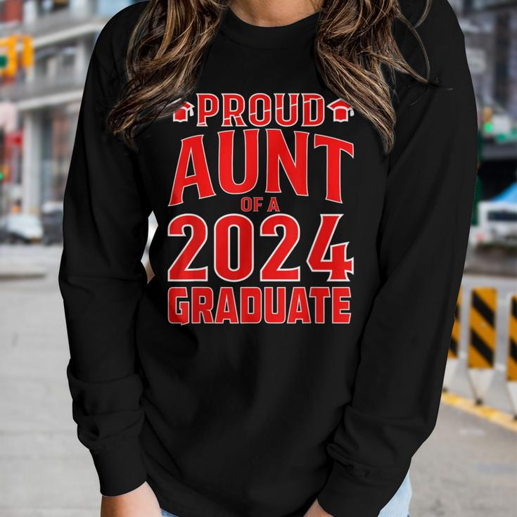 Proud Aunt Of A Class Of 2024 Graduate Senior Graduation Women Long Sleeve T-shirt Gifts for Her
