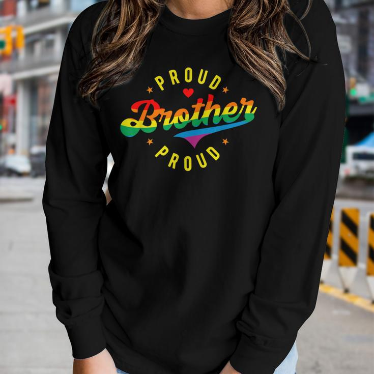 Proud Brother Pride Lgbt Rainbow Women Graphic Long Sleeve T-shirt Gifts for Her