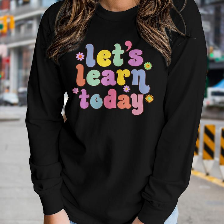 Retro Vintage Lets Learn Today Funny Teacher Inspirational Women Graphic Long Sleeve T-shirt Gifts for Her