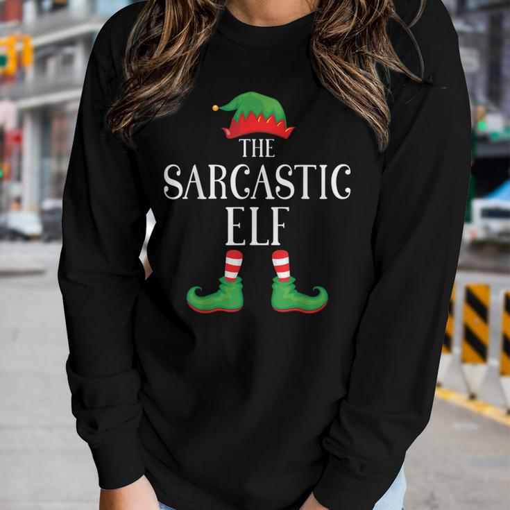 Sarcastic Elf Matching Group Xmas Funny Family Christmas Gift For Women Women Graphic Long Sleeve T-shirt Gifts for Her