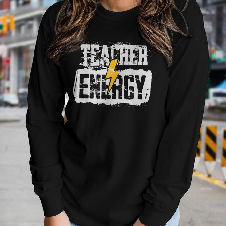 Teacher Energy Retro Elementary New Teacher Back To School Women Long Sleeve T-shirt Gifts for Her