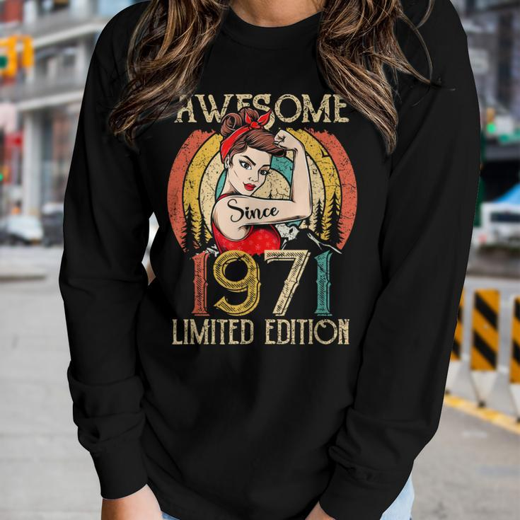 Vintage 51 Year Old Birthday Gifts For Women Best Of 1971 Gift For Women Women Graphic Long Sleeve T-shirt Gifts for Her