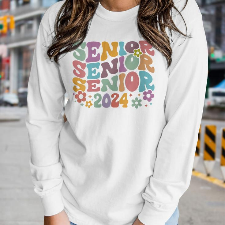 Senior 2024 Senior Retro Class Of 2024 Senior Graduation Women Long Sleeve T-shirt Gifts for Her