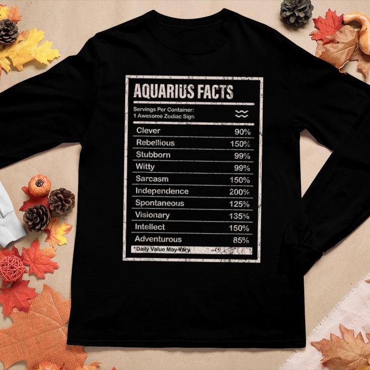 Aquarius Facts Apparel For Men And Women Funny Zodiac Gift Gift For Women Women Graphic Long Sleeve T-shirt Personalized Gifts
