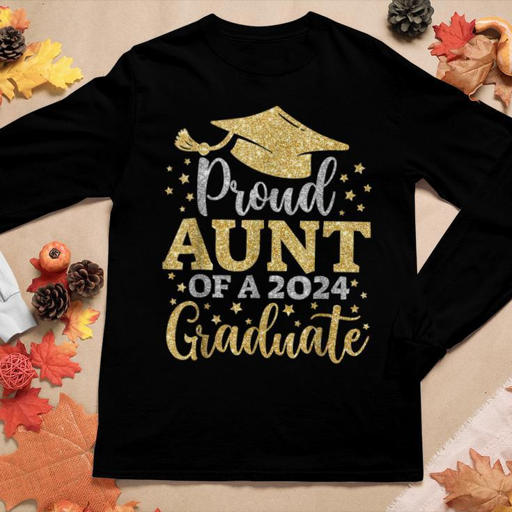 Aunt Senior 2024 Proud Aunt Of A Class Of 2024 Graduate Women Long Sleeve T-shirt Unique Gifts