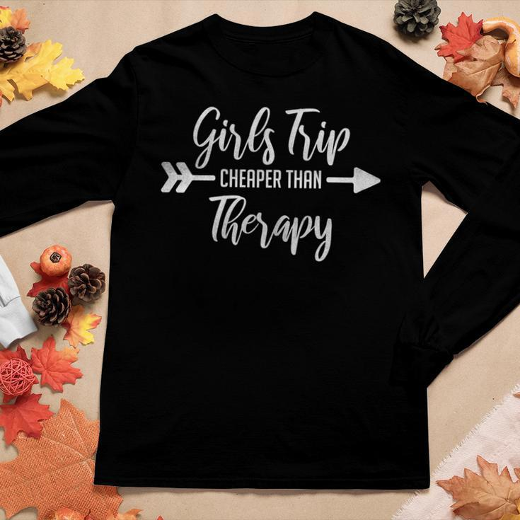 Girls Trip Therapy Travel Vacation Night Out Gift For Womens Gift For Women Women Graphic Long Sleeve T-shirt Personalized Gifts
