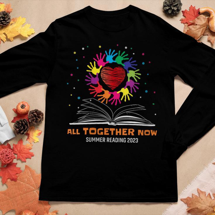 Handprints And Hearts All Together Now Summer Reading 2023 Women Long Sleeve T-shirt Unique Gifts