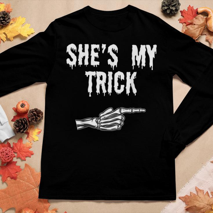 His Her Matching Halloween Costume Women Funny Couples Gift For Mens Gift For Women Women Graphic Long Sleeve T-shirt Personalized Gifts