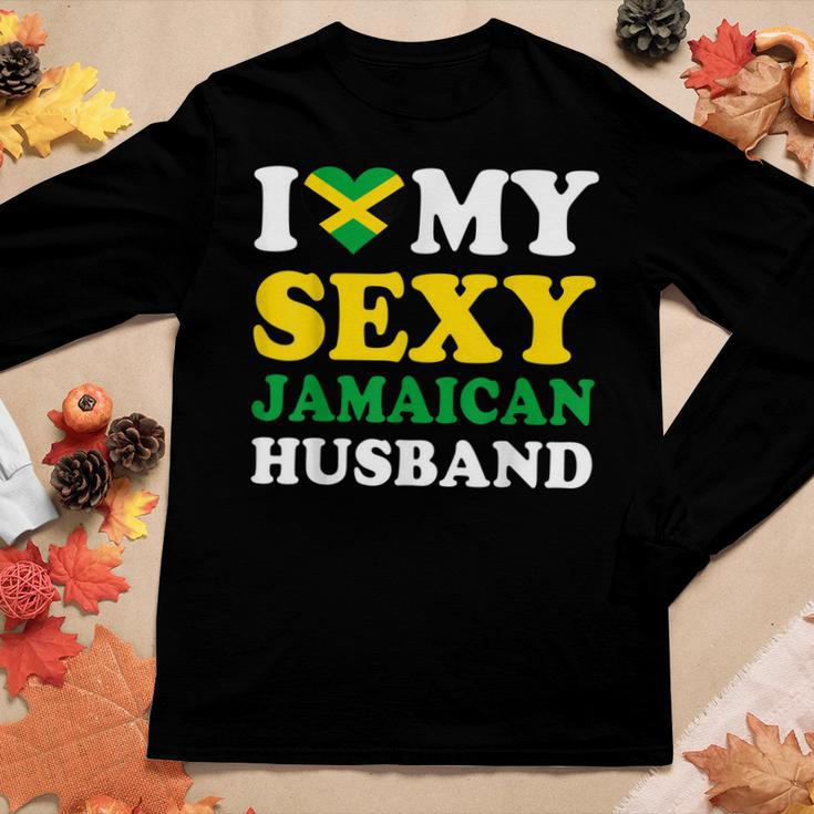 I Love My Sexy Jamaican Husband Jamaica Wife Gift Gift For Women Women Graphic Long Sleeve T-shirt Personalized Gifts