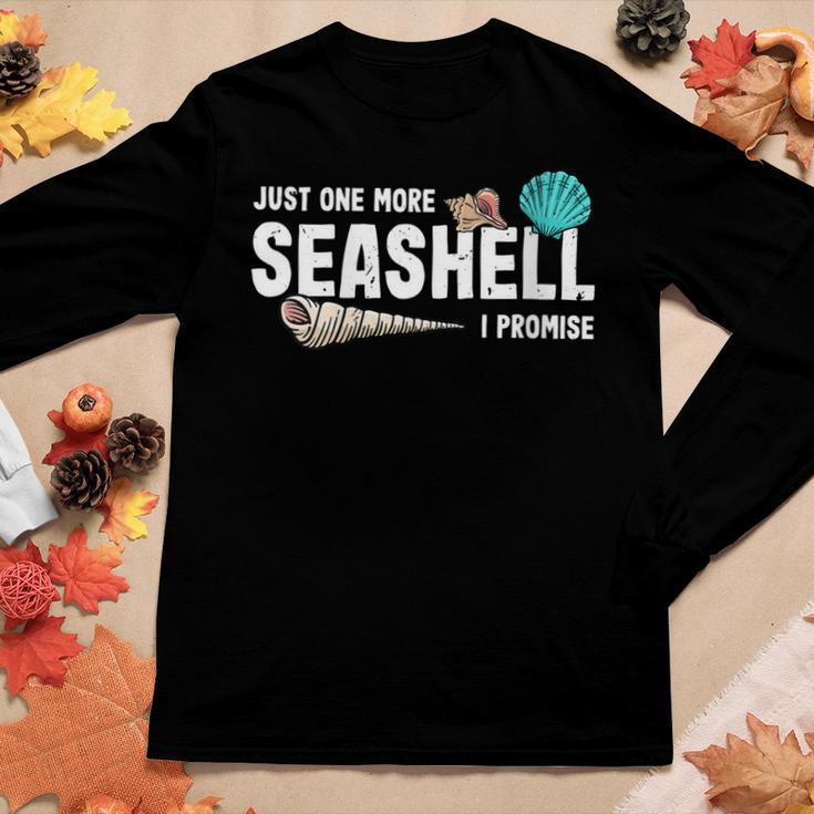 Just One More Seashell I Promise Scuba Diver Diving Snorkel Gift For Womens Gift For Women Women Graphic Long Sleeve T-shirt Personalized Gifts