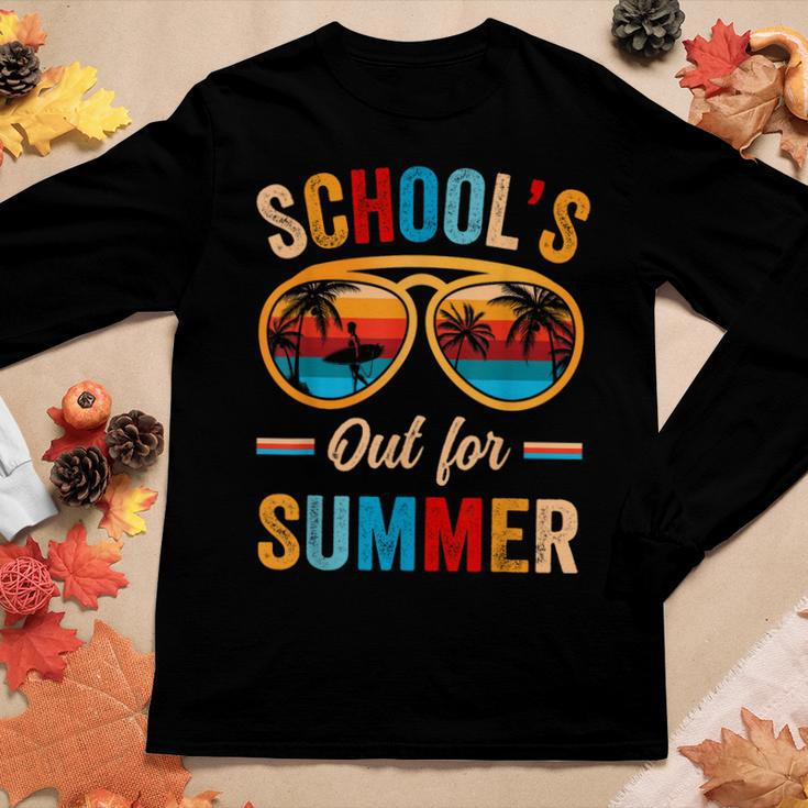 Last Day Of School Retro Schools Out For Summer Teacher Off Women Long Sleeve T-shirt Unique Gifts