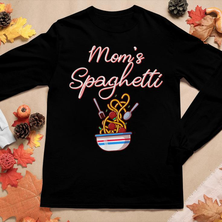 Moms Spaghetti And Meatballs Meme Food For Women Women Long Sleeve T-shirt Unique Gifts