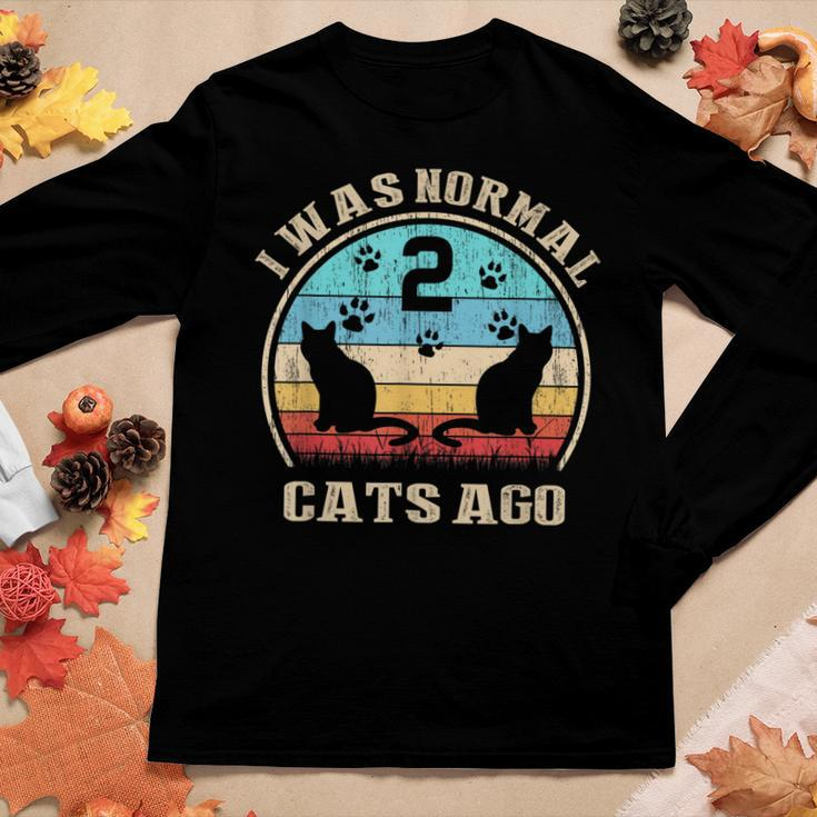I Was Normal 2 Two Cats Ago Cat Moms Dads Women Long Sleeve T-shirt Unique Gifts