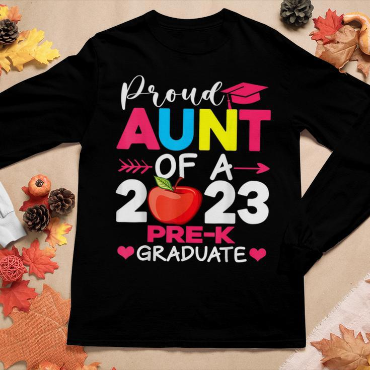 Proud Aunt Of 2023 Pre K Graduate Graduation Women Long Sleeve T-shirt Unique Gifts