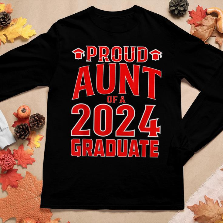 Proud Aunt Of A Class Of 2024 Graduate Senior Graduation Women Long Sleeve T-shirt Unique Gifts
