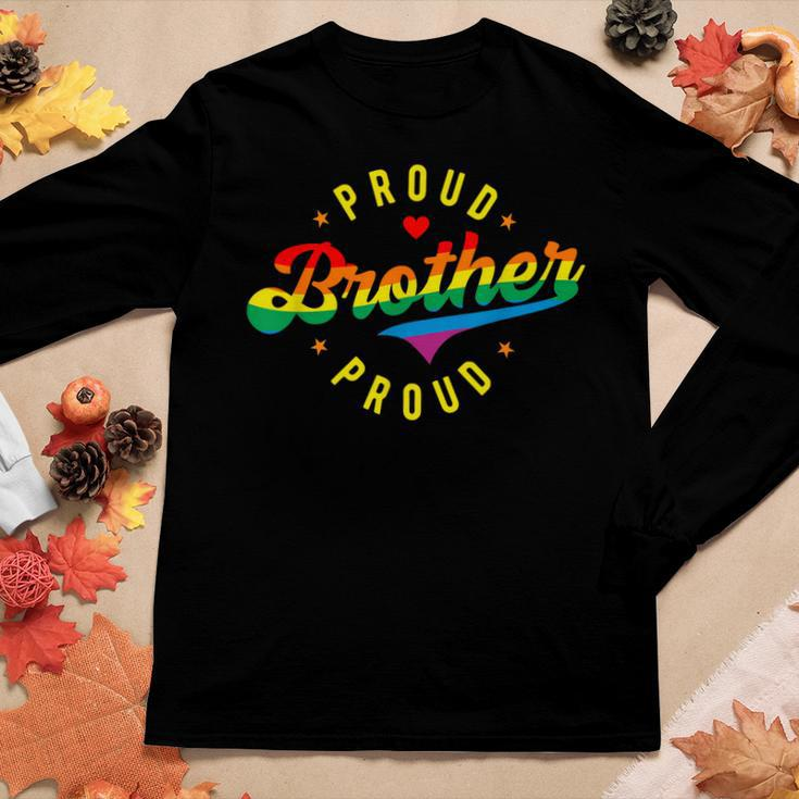 Proud Brother Pride Lgbt Rainbow Women Graphic Long Sleeve T-shirt Funny Gifts