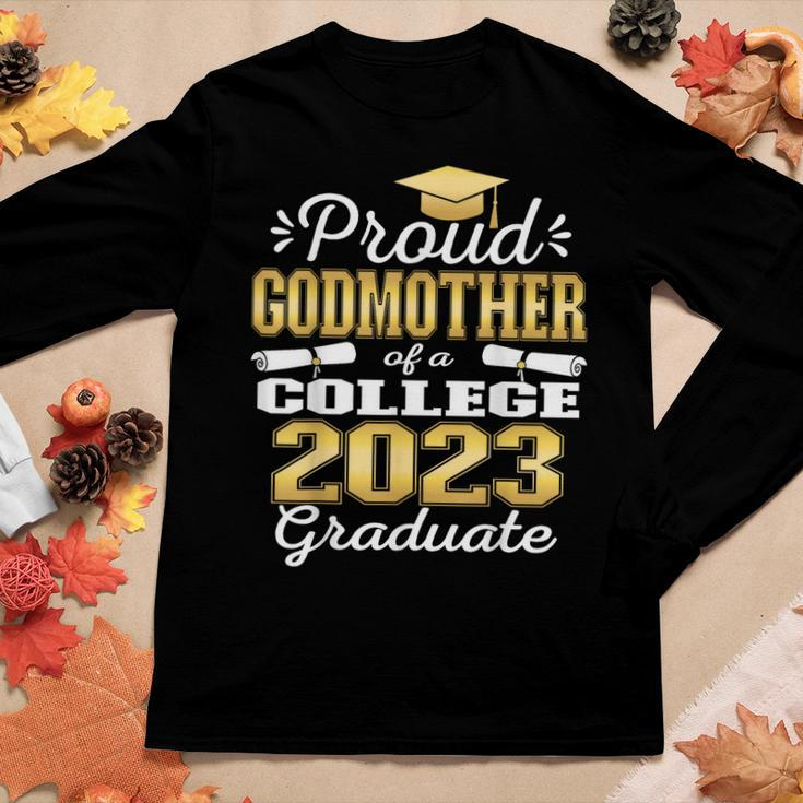 Proud Godmother Of 2023 College Graduate Family 23 Women Long Sleeve T-shirt Unique Gifts