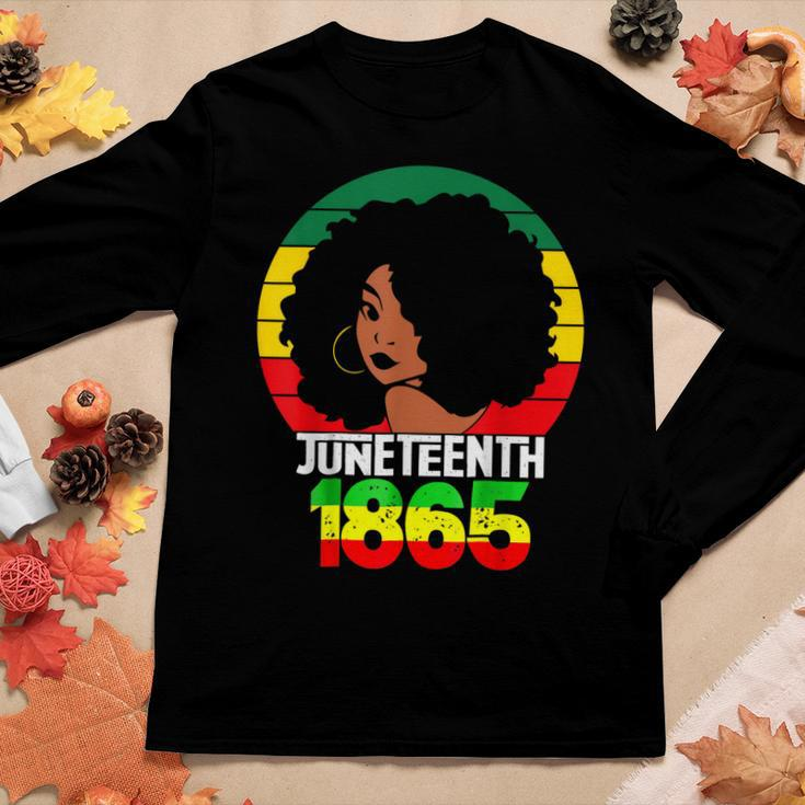 Retro Junenth Day 1865 Afro Melanin Black Women Women Graphic Long Sleeve T-shirt Personalized Gifts