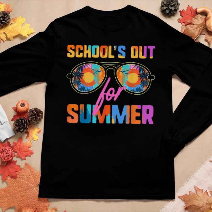 Retro Schools Out For Summer Students Teachers Vacation Women Long Sleeve T-shirt Unique Gifts