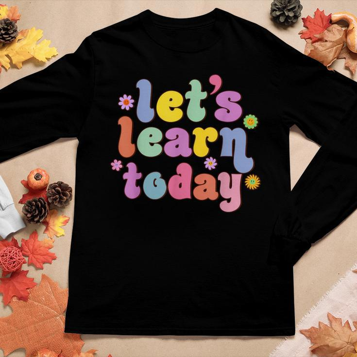 Retro Vintage Lets Learn Today Funny Teacher Inspirational Women Graphic Long Sleeve T-shirt Unique Gifts