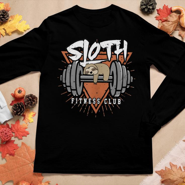 Sloth Fitness Club Sloth Workout Motivation Gift Gift For Women Women Graphic Long Sleeve T-shirt Personalized Gifts