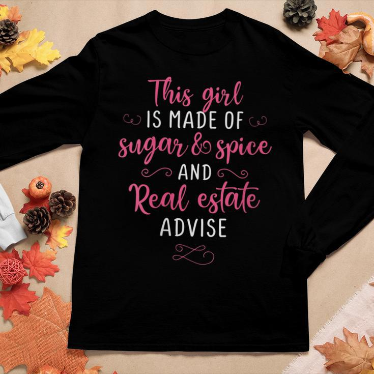 Sugar Spice Women Realtor Real Estate Agent Girl Female Gift Gift For Womens Gift For Women Women Graphic Long Sleeve T-shirt Personalized Gifts