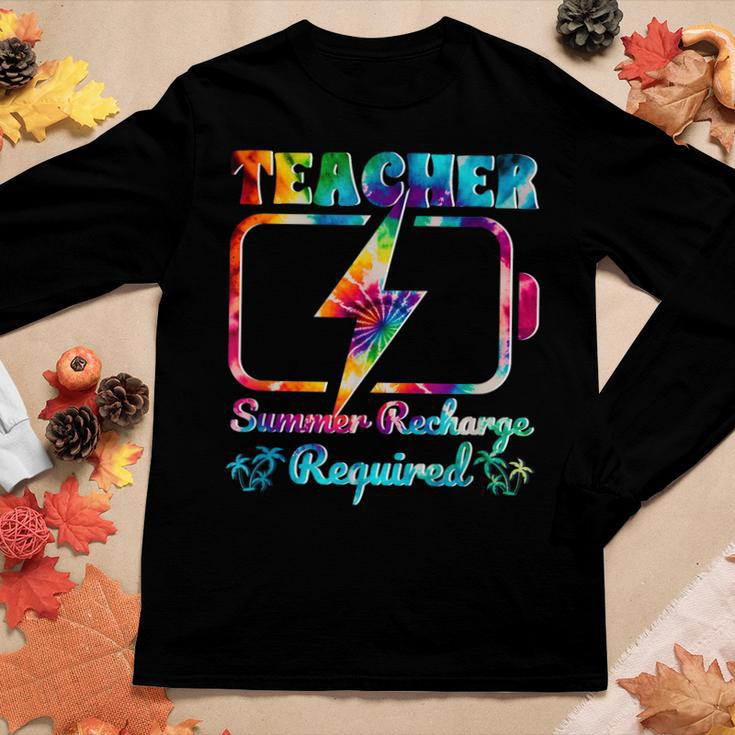 Tie Dye Lastday School Teacher Summer Recharge Required Women Long Sleeve T-shirt Unique Gifts