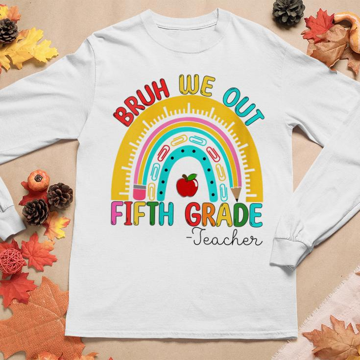 End Of School Year Bruh We Out Teacher 5Th Grade Rainbow Women Long Sleeve T-shirt Unique Gifts