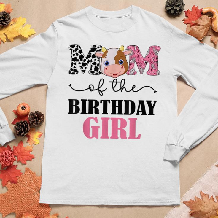 Mom Of The Birthday Girl Farm Cow Mommy Mama 1St Women Long Sleeve T-shirt Unique Gifts
