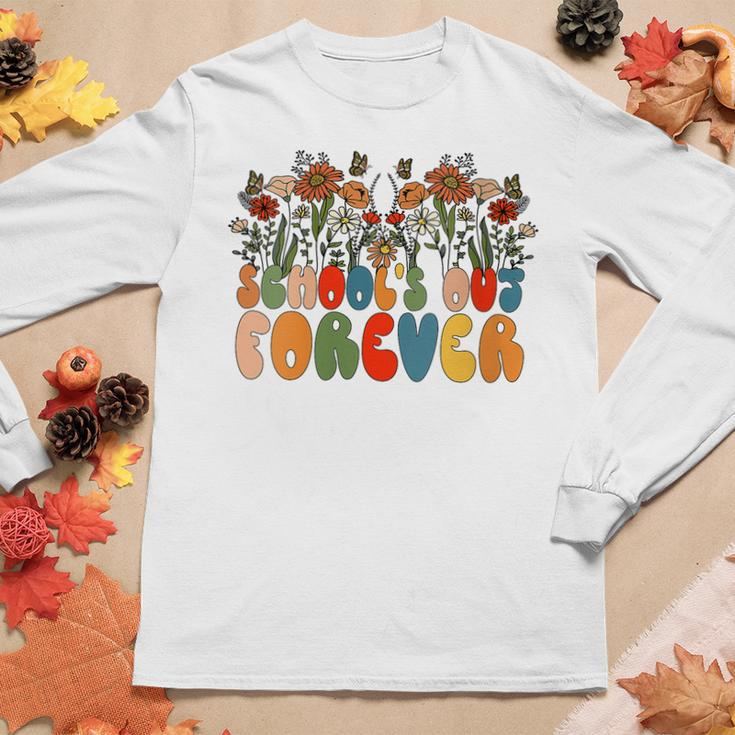 Schools Out Forever Last Day Of School Floral Teacher Women Long Sleeve T-shirt Unique Gifts