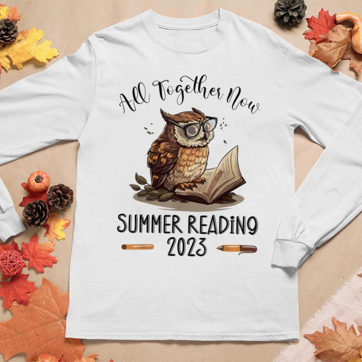All Together Now Summer Reading 2023 Book Owl Reading Book Women Long Sleeve T-shirt Unique Gifts