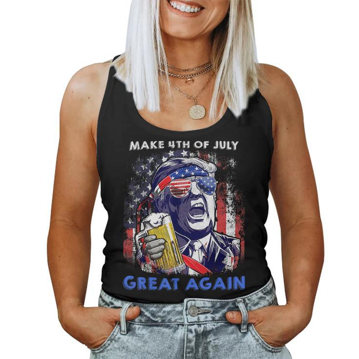 Make 4Th Of July Great Again Trump Drinking Beer Drinking s Women Tank Top