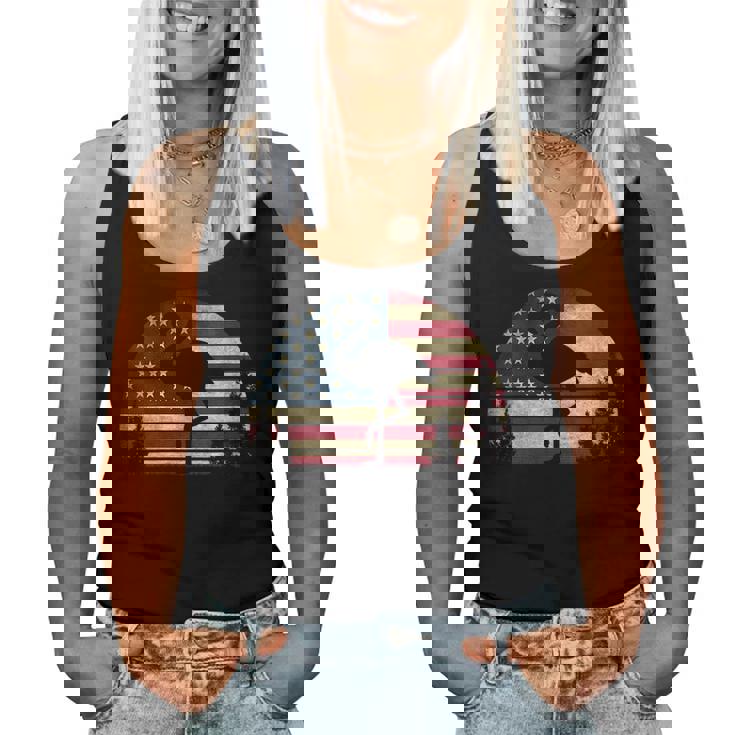 4Th Of July Patriotic Flamingo American Usa Flag Flamingo Patriotic Women Tank Top