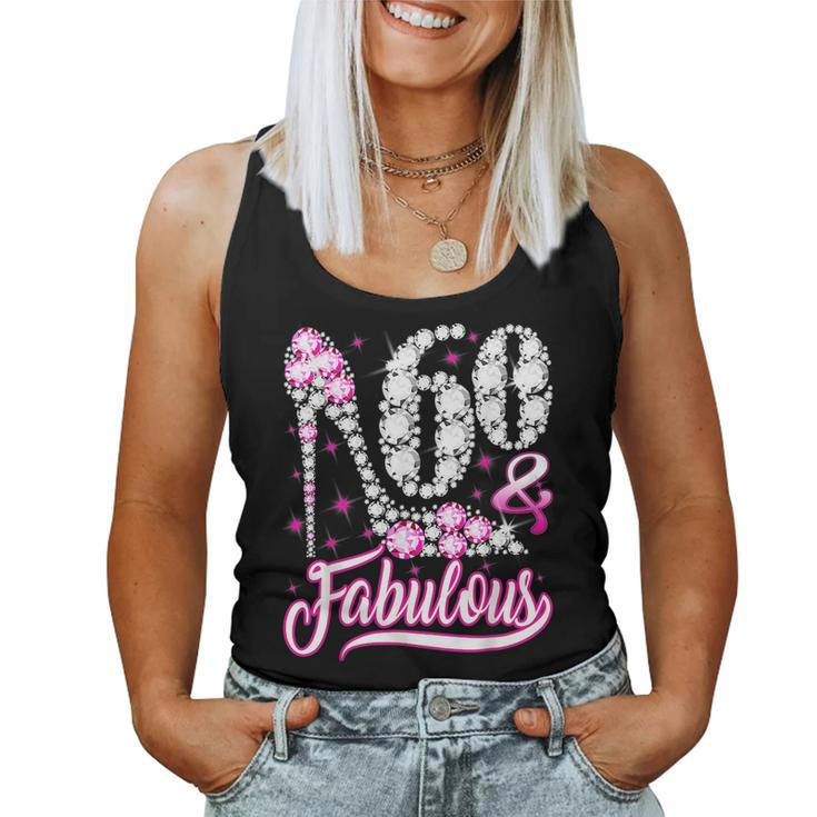 60 Years Old Gifts 60 & Fabulous 60Th Birthday Pink Diamond  Women Tank Top Weekend Graphic