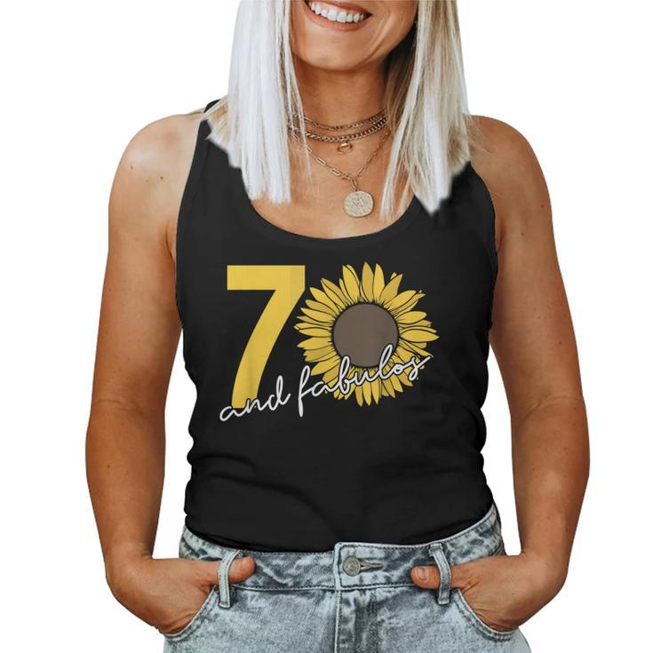 70 Years And Fabulous 70Th Birthday Sunflower Women Tank Top