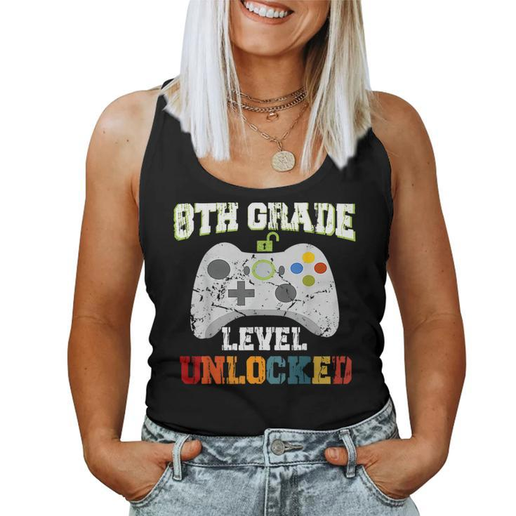 8Th Grade Level Unlocked Gamer First Day Of School Boys Women Tank Top