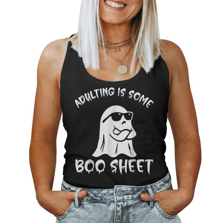 Adulting Is Some Boo Sheet Ghost Halloween Costume Women Tank Top
