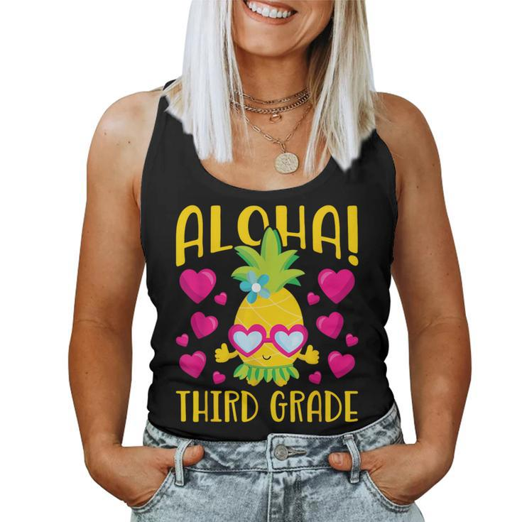 Aloha Third Grade Cute Pineapple Student Teacher Women Tank Top