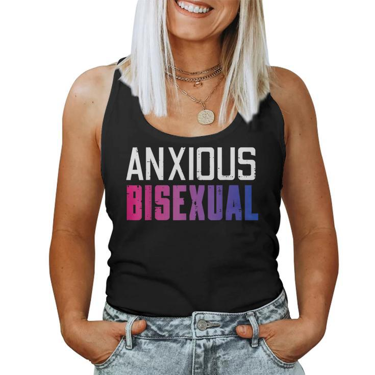 Anxious Bisexual Bi Pride Flag Bisexuality Lgbtq Women Men Women Tank Top