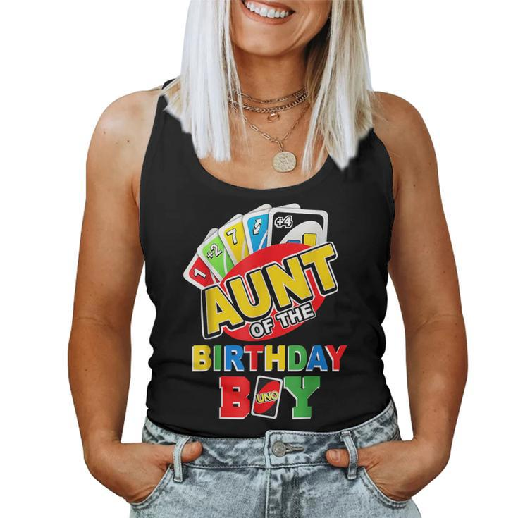 Aunt Of The Birthday Boy Uno Mom Mommy Mama 1St Bday Women Tank Top