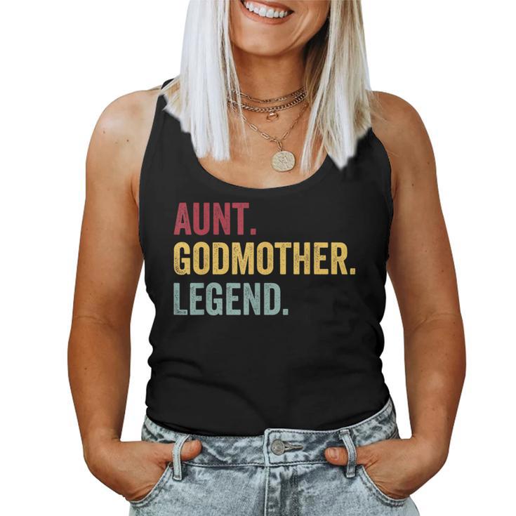 Aunt Godmother Legend Retro Vintage Funny Auntie Mothers Day Women Tank Top