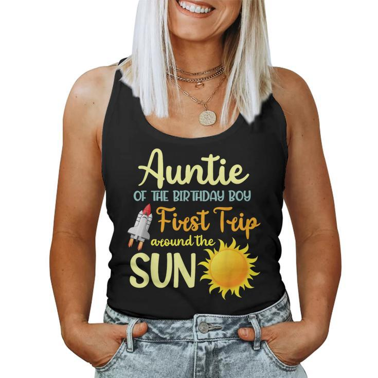 Auntie Of The 1St Birthday Boy First Trip Around The Sun Women Tank Top