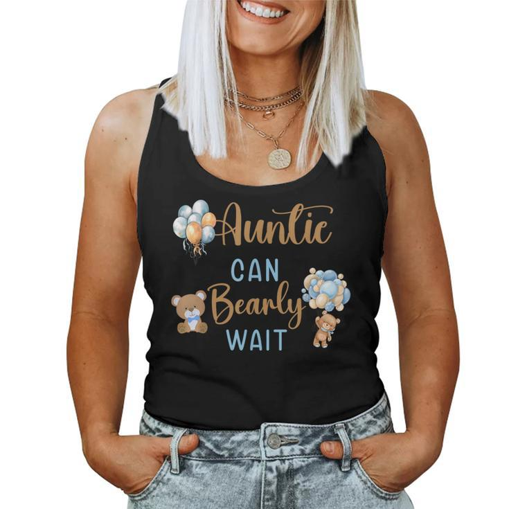 Auntie Can Bearly Wait Gender Neutral Baby Shower Matching Women Tank Top