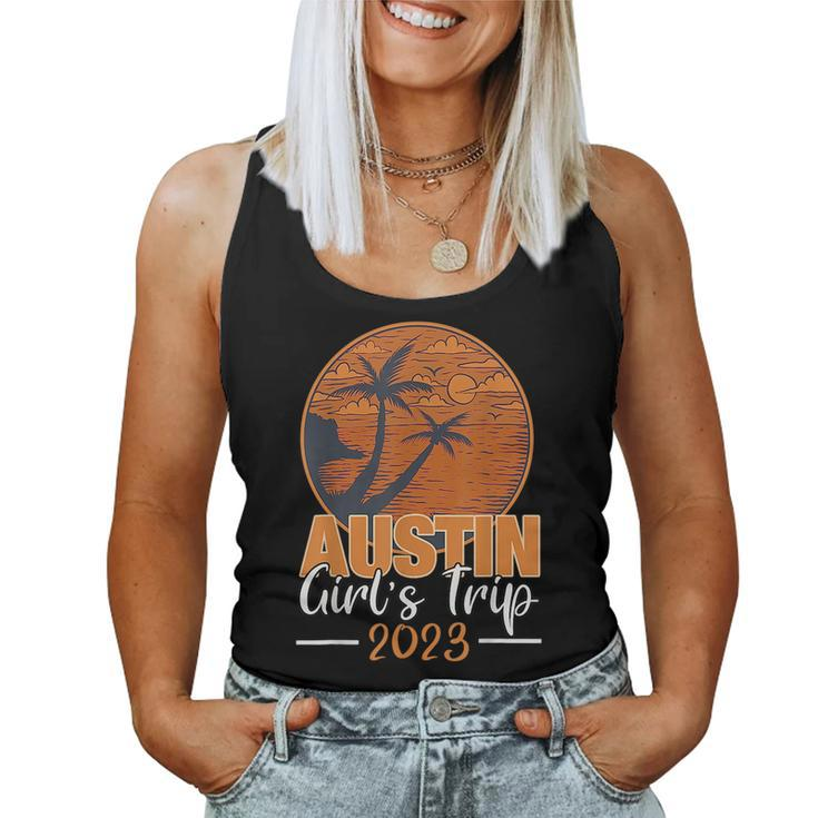 Austin Texas Girls Trip 2023 Beach Vacation Vintage  Women Tank Top Basic Casual Daily Weekend Graphic