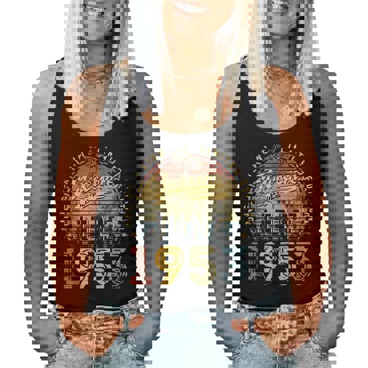 Awesome Since June 1953 Vintage 70Th Birthday Party Retro Women Tank Top