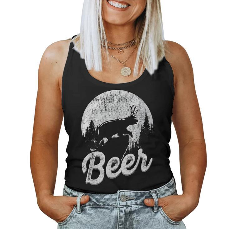 Bear Deer Beer Day Drinking Adult Humor Women Tank Top