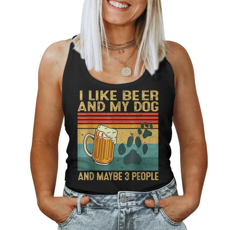 I Like Beer My Dog And Maybe 3 People Dog Lover Women Tank Top