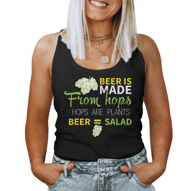 Beer Is From Hops Beer Equals Salad Alcoholic Party Women Tank Top