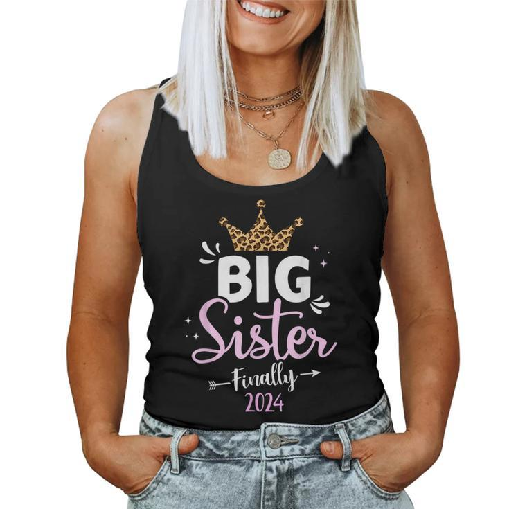 Big Sister 2024 Finally For Pregnancy Or New Baby Shower  Women Tank Top Basic Casual Daily Weekend Graphic