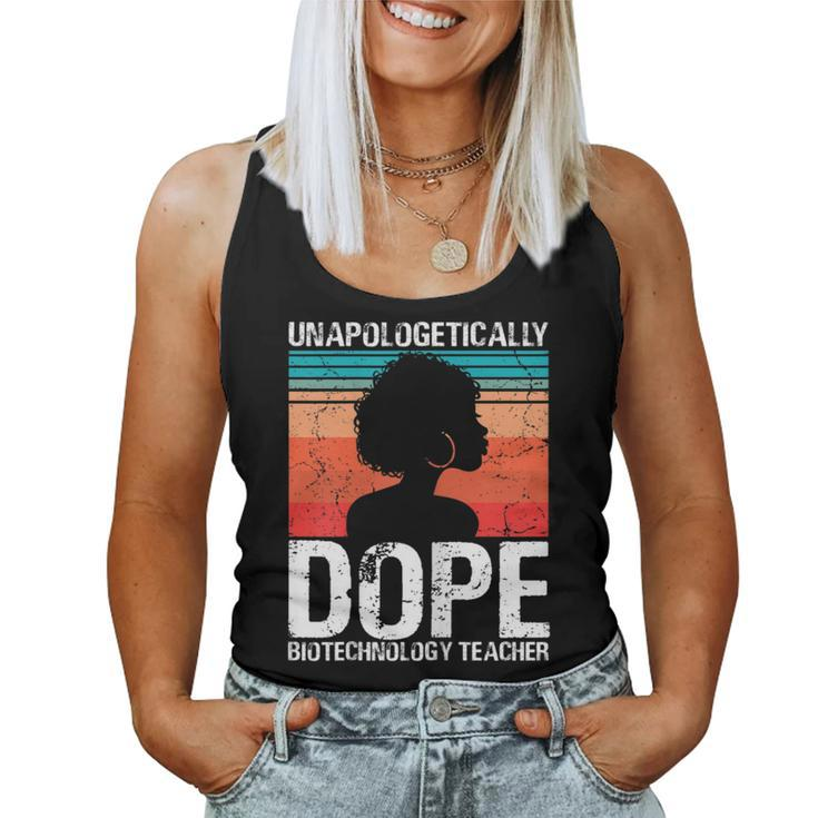 Biotechnology Teacher Unapologetically Dope Pride Afro Women Tank Top